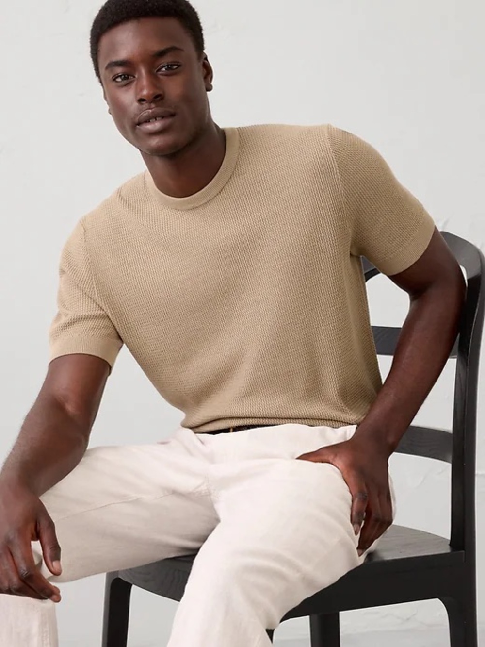 Banana Republic SLIM-FIT TEXTURED SWEATER T-SHIRT